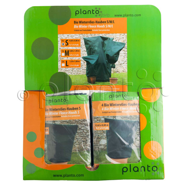 Bio-Wintervlieshauben "planto pro" (Größe S, 4 Stück ca. 1,20 x 1,80 m) - 1/4 Chep Display Karton mit 26 Packungen Art. 90438